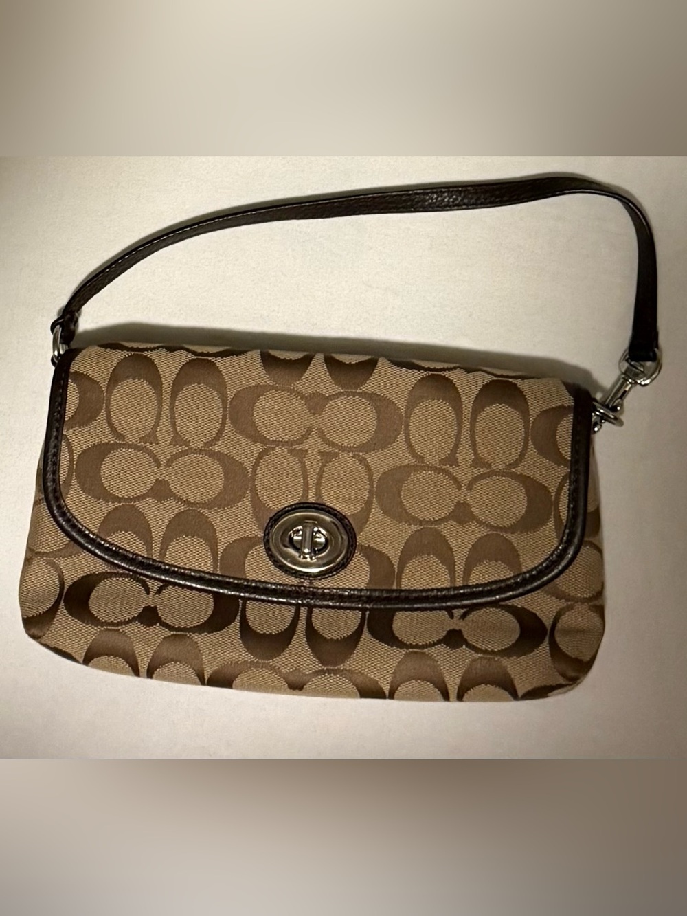 Vintage Coach Signature Logo Brown and Beige